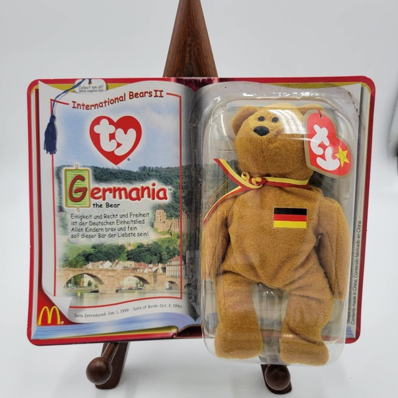 NEW McDonalds TY Teenie Beanie Babies International Bears II Germania 2000 Rare‎ - Picture 1 of 3